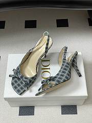 Fortok Dior SS26 Slingback Pumps Bow Plaid pattern 01 8.5cm - 5