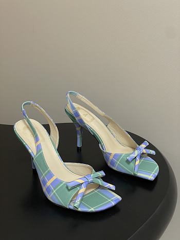 Fortok Dior SS26 Slingback Pumps Bow Plaid pattern 02 8.5cm 