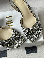 Fortok Dior SS26 Slingback Pumps Bow Plaid pattern 03 8.5cm - 6
