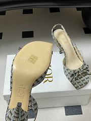 Fortok Dior SS26 Slingback Pumps Bow Plaid pattern 03 8.5cm - 4