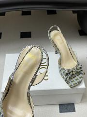 Fortok Dior SS26 Slingback Pumps Bow Plaid pattern 03 8.5cm - 5
