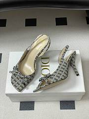 Fortok Dior SS26 Slingback Pumps Bow Plaid pattern 03 8.5cm - 2