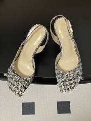 Fortok Dior SS26 Slingback Pumps Bow Plaid pattern 03 8.5cm - 3