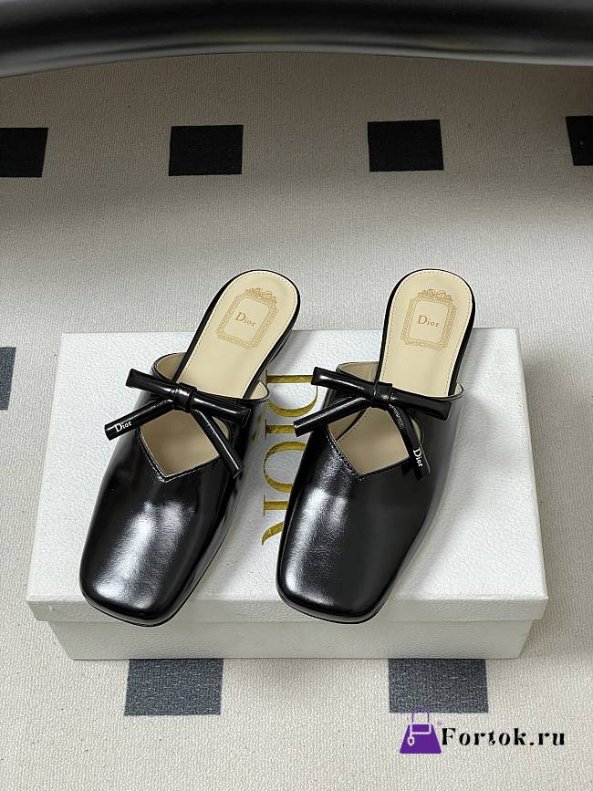 Fortok Dior SS26 Mules Bow Black - 1