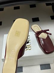Fortok Dior SS26 Mules Bow Burgundy - 5