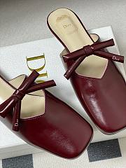 Fortok Dior SS26 Mules Bow Burgundy - 4