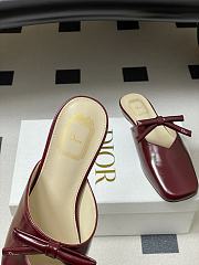 Fortok Dior SS26 Mules Bow Burgundy - 3