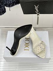 Fortok Christian Dior Ivory leather stud mules - 3