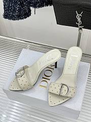 Fortok Christian Dior Ivory leather stud mules - 4