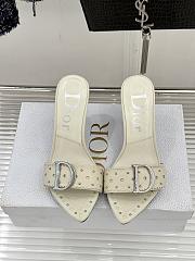 Fortok Christian Dior Ivory leather stud mules - 6