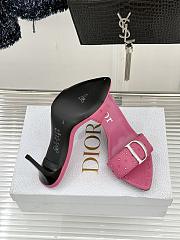 Fortok Christian Dior Pink leather stud mules - 5