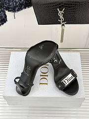 Fortok Dior Logo Leather Kitten Heels in black - 6