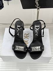 Fortok Dior Logo Leather Kitten Heels in black - 5