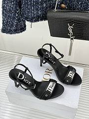 Fortok Dior Logo Leather Kitten Heels in black - 4
