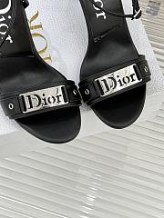 Fortok Dior Logo Leather Kitten Heels in black - 3