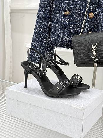 Fortok Dior Logo Leather Kitten Heels in black