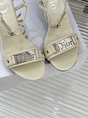 Fortok Dior Logo Leather Kitten Heels in Ivory - 6