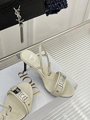 Fortok Dior Logo Leather Kitten Heels in Ivory - 4