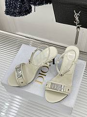 Fortok Dior Logo Leather Kitten Heels in Ivory - 5