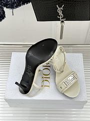 Fortok Dior Logo Leather Kitten Heels in Ivory - 2