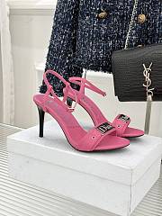 Fortok Dior Logo Leather Kitten Heels in Pink - 1