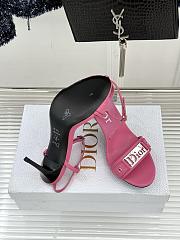 Fortok Dior Logo Leather Kitten Heels in Pink - 6