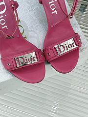Fortok Dior Logo Leather Kitten Heels in Pink - 3