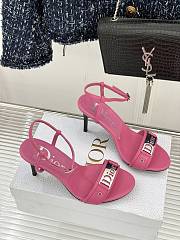 Fortok Dior Logo Leather Kitten Heels in Pink - 5