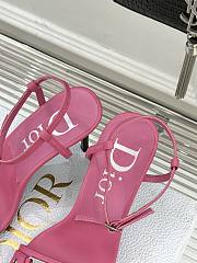Fortok Dior Logo Leather Kitten Heels in Pink - 4