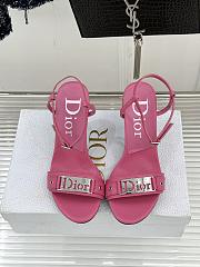 Fortok Dior Logo Leather Kitten Heels in Pink - 2