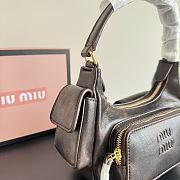 Fortok Miu Miu Nappa Leather Pocket Shoulder Bag Brown Mottled 20×11×7cm  - 5