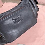 Fortok Miu Miu Nappa Leather Pocket Shoulder Bag Black 20×11×7cm - 3
