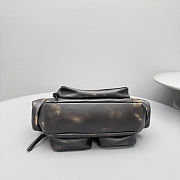 Fortok Miu Miu Nappa Leather Pocket Shoulder Bag Black Mottled 20×11×7cm - 4