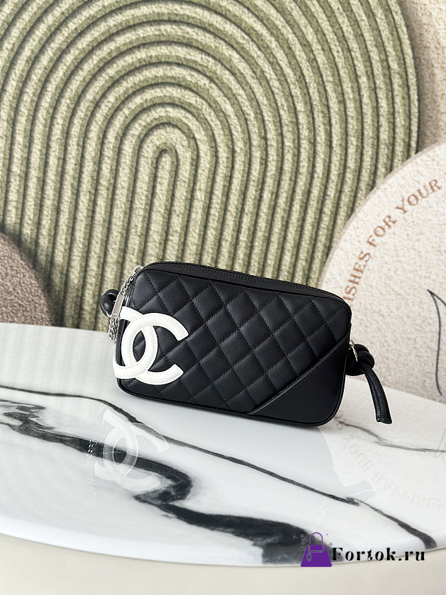 Fortok Chanel Cambon Ligne pochette Black 12*20*3cm - 1