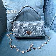 Fortok Miu Miu Iconic Crystal Cloqué Nappa leather Blue Top-handle bag 22.5x4.5x12cm - 1