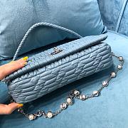 Fortok Miu Miu Iconic Crystal Cloqué Nappa leather Blue Top-handle bag 22.5x4.5x12cm - 3