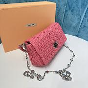 Fortok Miu Miu Iconic Crystal Cloqué Nappa leather Pink Top-handle bag 22.5x4.5x12cm - 3