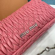 Fortok Miu Miu Iconic Crystal Cloqué Nappa leather Pink Top-handle bag 22.5x4.5x12cm - 5