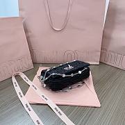 Fortok Miu Miu Iconic Crystal Cloqué Nappa leather Black small bag 16 x 9 x 3.5 cm - 6