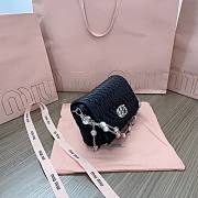 Fortok Miu Miu Iconic Crystal Cloqué Nappa leather Black small bag 16 x 9 x 3.5 cm - 5
