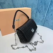 Fortok Miu Miu Iconic Crystal Cloqué Nappa leather Black top-handle bag 22.5x4.5x12cm - 3