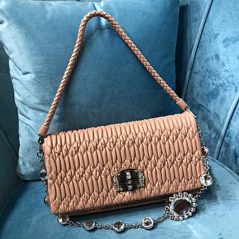 Fortok Miu Miu Iconic Crystal Cloqué Nappa leather Beige Top-handle bag 28x4x15cm