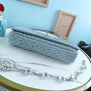 Fortok Miu Miu Iconic Crystal Cloqué Nappa leather Blue Top-handle bag 28x4x15cm - 3