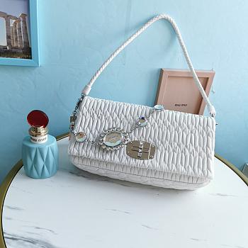 Fortok Miu Miu Iconic Crystal Cloqué Nappa leather White Top-handle bag 28x4x15cm