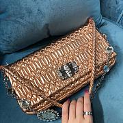 Fortok Miu Miu Iconic Crystal Cloqué Nappa leather Gold Top-handle bag 28x4x15cm - 6