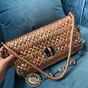 Fortok Miu Miu Iconic Crystal Cloqué Nappa leather Gold Top-handle bag 28x4x15cm - 5