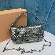 Fortok Miu Miu Iconic Crystal Cloqué Nappa leather Pink Silver Top-handle bag 22.5x4.5x12cm - 6