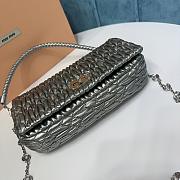 Fortok Miu Miu Iconic Crystal Cloqué Nappa leather Pink Silver Top-handle bag 22.5x4.5x12cm - 2