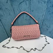 Fortok Miu Miu Iconic Crystal Cloqué Nappa leather Light Pink bag 22.5x4.5x12cm - 4