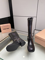 Fortok Miu Miu leather buckle boots Black - 3